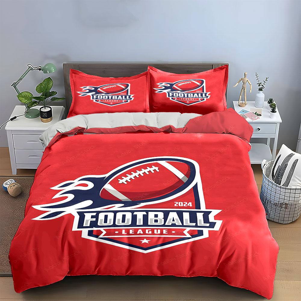 Red Football League Bedding Set Bedding Duvet Cover Set Duvet Cover Pillowcases (1 * Duvet Cover 2 * Pillowcases, without duvet insert)