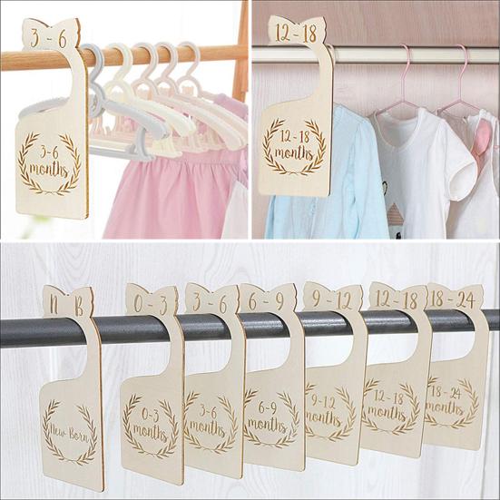 45481 шт., детские разделители для гардероба, деревянные маркеры размеров детской одежды для новорожденных