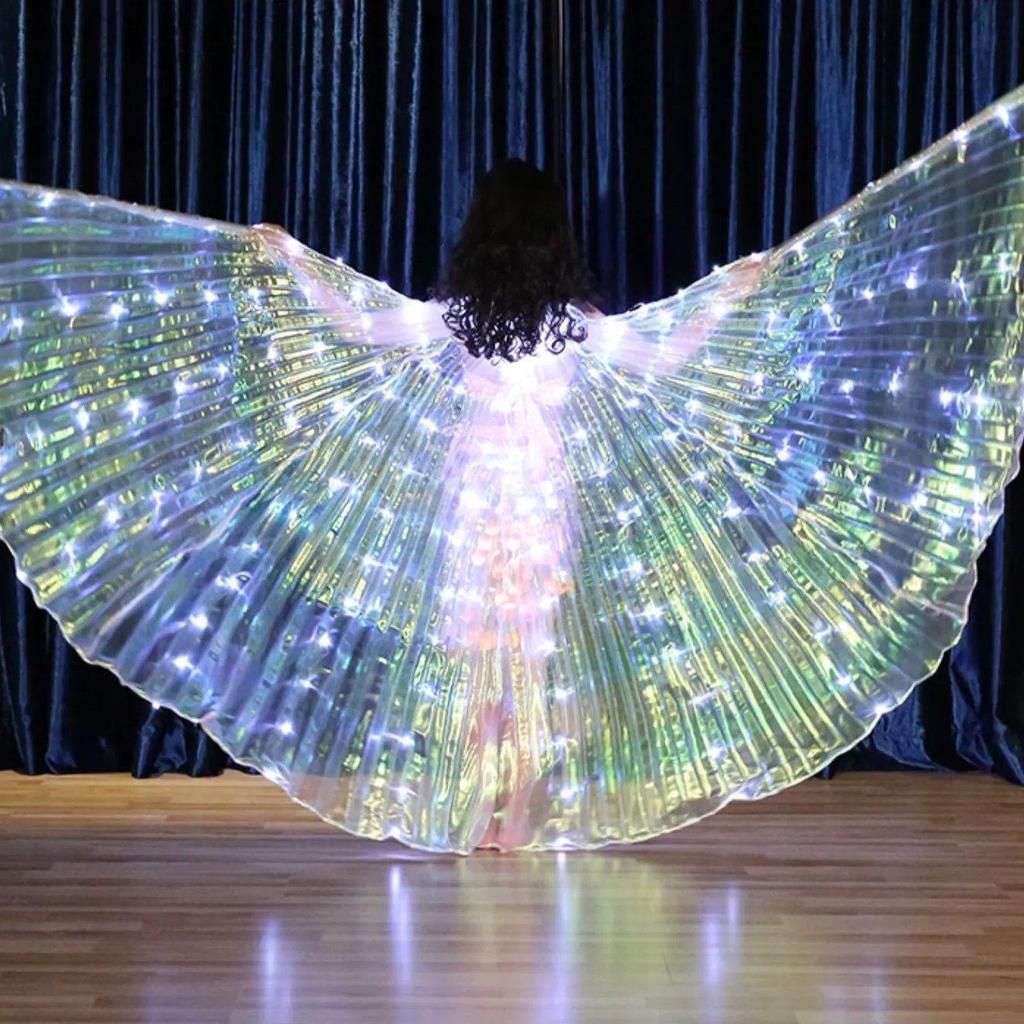 Светодиодные светящиеся крылья бабочки с подсветкой, убирающиеся, костюм для Хэллоуина, косплея и выступлений - доступны размеры для взрослых и детей
