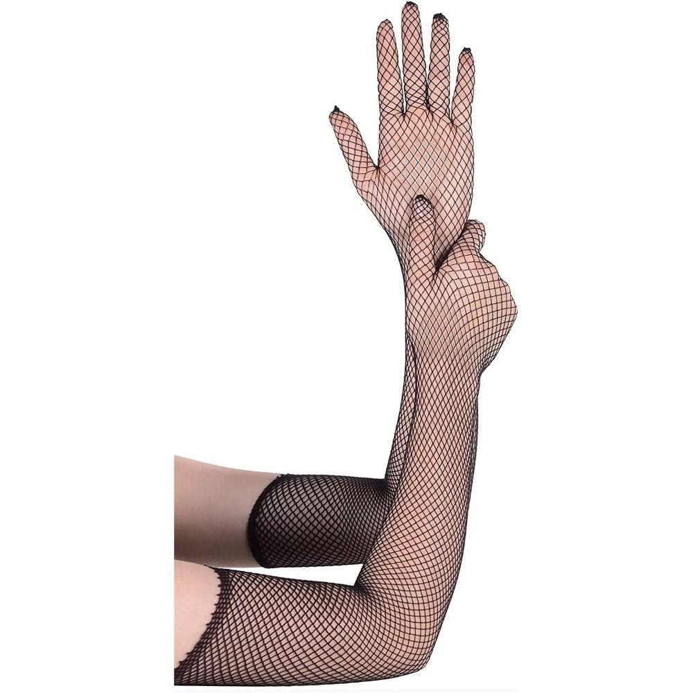 Sun Protection Long Gloves Mesh Driving Mittens Dance Black Rock Gloves Dancing Party