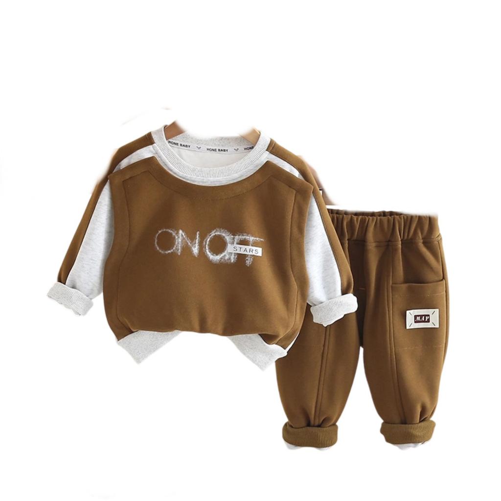 Kids Casual Long-Sleeve Set, Comfortable Daily Wear Outfits