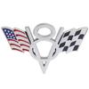 Американский флаг V8 V 8 Италия Великобритания Германия США Национальный флаг для крыла багажника заднего капота Шильдик Наклейка Эмблема Значок Стикер