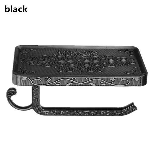 2025 Новая вешалка для полотенец в ванную, держатель для туалетной бумаги, коробка, античный резной цинковый сплав, держатель для бумаги для ванной, мобильного телефона с полкой