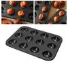 Форма для кексов, черная, 12 ячеек, многофункциональная, с антипригарным покрытием, форма для верхушек маффинов для выпечки в духовке