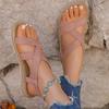 Women's Fashion Solid Color Features Trend Anti-slip Wear-resistant Soft Soled Flat Sandals
