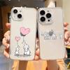 Для iPhone 15 16 14 13 12 mini 11 Pro Max XS X XR SE 7 8 Plus Силиконовый Прозрачный Чехол Стиль для Пары Мультяшный Роскошный Чехол для Телефона