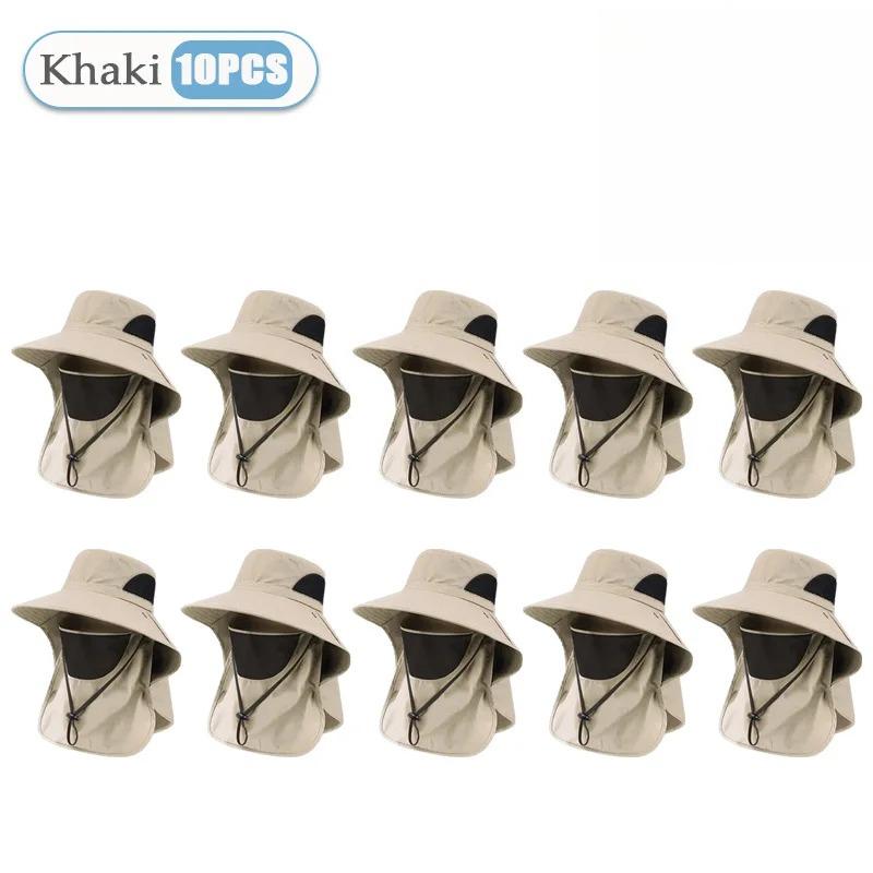 Summer Sun Hats UV Protection Outdoor Hunting Fishing Cap for Men Women Hiking Camping Visor Bucket Hat Neck Flap Fisherman Hat