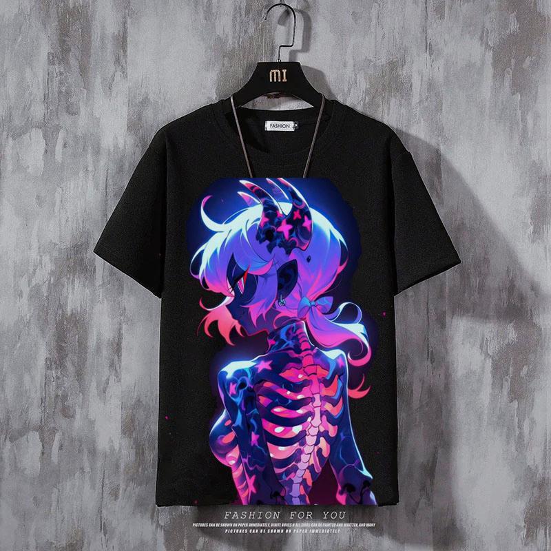 Женская футболка Аниме Сексуальные Красота Футболки Футболка С Коротким Рукавом Свободная Одежда Оверсайз Топы Уличная Одежда