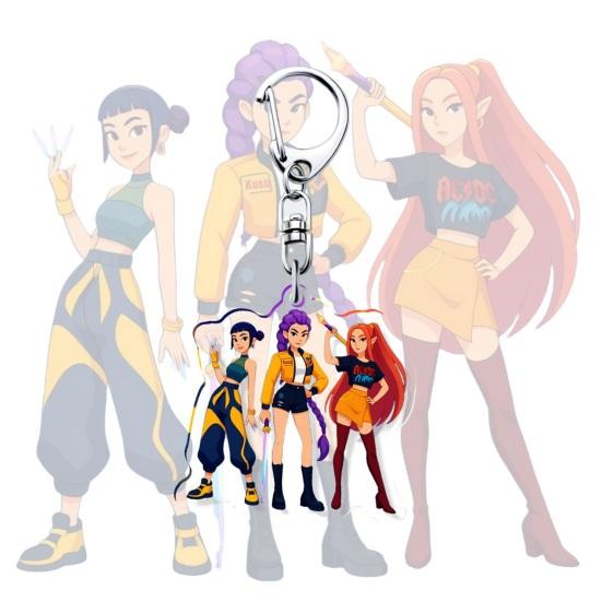 Witch Hunters Keychain Rich Character Modeling Lightweight Portable Key Chain Vibrant Color Anime Girl