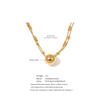 Eetit Stainless Steel Double-Layer Chain Round Stacking Necklace Pendant 16K Golden & Platinum Plated Waterproof Collar Jewelry