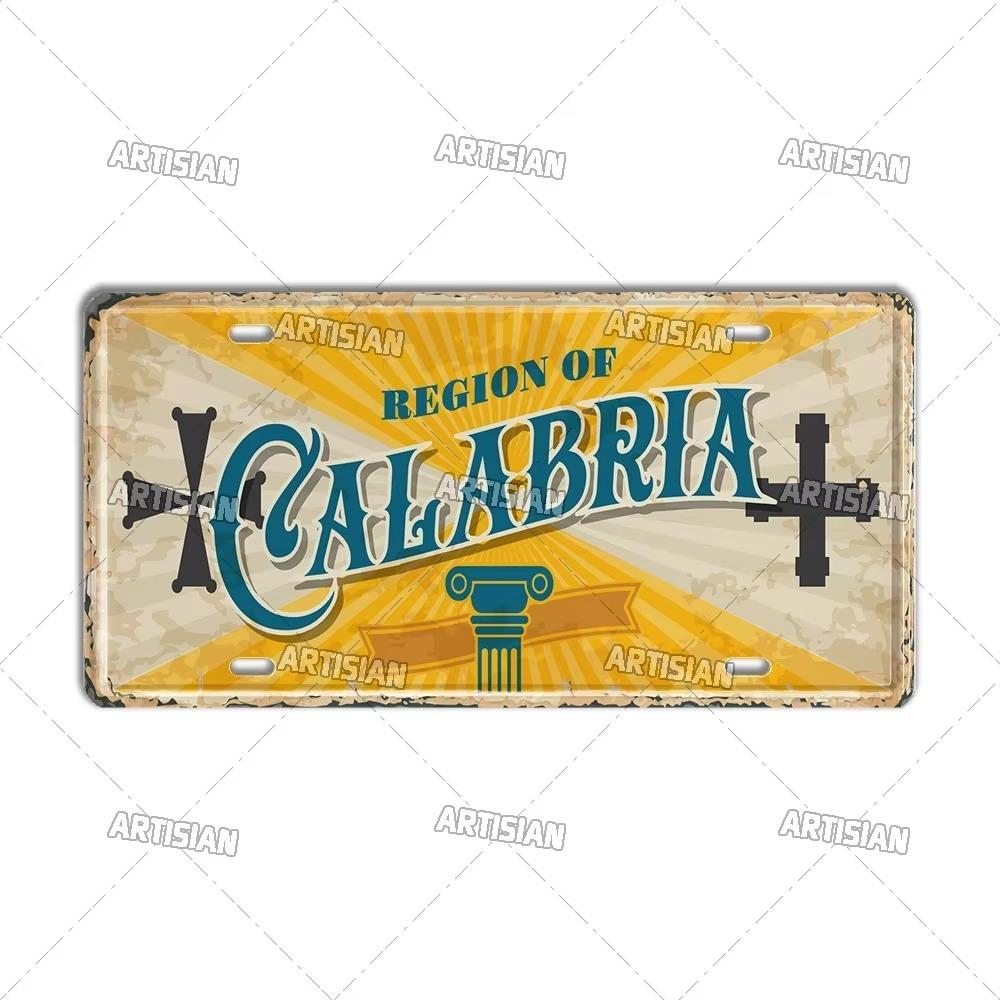Artisian Италия Город Государство Дорожный автомобильный номерной знак Провинция Металлический знак Достопримечательность Номерной знак Декоративная жестяная табличка Настенный декор Часть