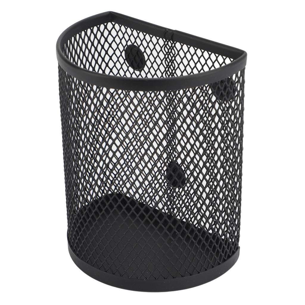 Magnetic Pen Holder Metal Mesh Pencil Storage Organizer for Desktop Refrigerator Whiteboard Semi Cylindrical