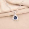 Natural London Blue Topaz Gemstone 925 Solid Silver Jewelry Zircon Pendant 0.99" CZP-8-10