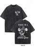 Serious Goose Weightlifting Duck Graphic TShirt Casual Oversized Retro Washed Round Neck Tee For Daily Streetwear Outfits