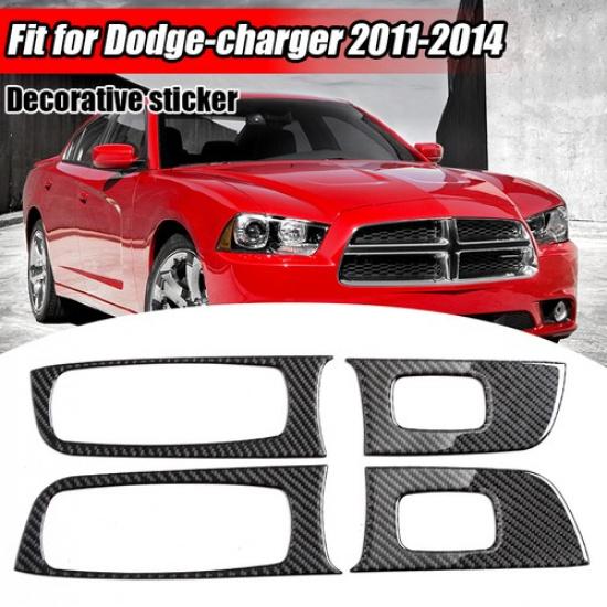 Real Carbon Fiber Interior Window Lift Switch Panel Trim For Dodge Charger 11-14