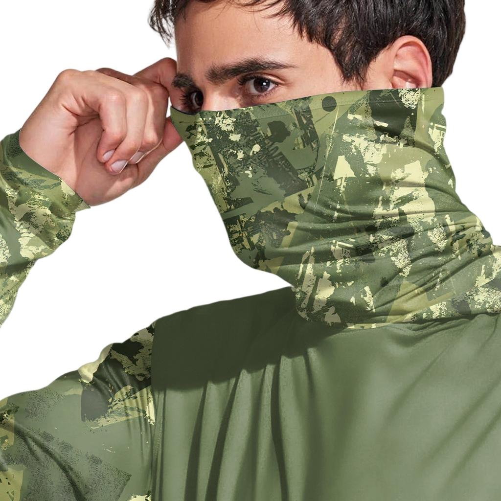 Мужская рубашка с маской Легкая с длинным рукавом Капюшон Для пеших прогулок Рыбалки Для выступлений