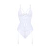 Women's Sheer Mesh Cutout Deep V Padded Fitted Bodysuit Costume Lingerie Set