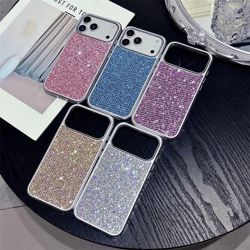 Блестящий Ромбовидный Ударопрочный Чехол с Пайетками для Apple iPhone 13-17 Pro Max