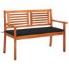Day and Night - Day and Night 2-seater Garden Bench Solid Eucalyptus Wood and Cushion 120 Cm