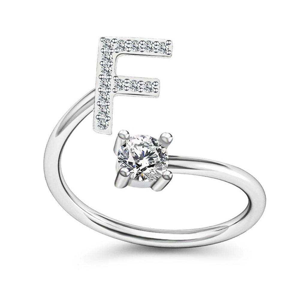 Alphabet Z To A Adjustable Ring Open Band Wedding Couple Ring