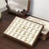 Multi-Compartment Wooden Jewelry Display Tray Velvet Lining Pendant Display Plate  Show Case Props