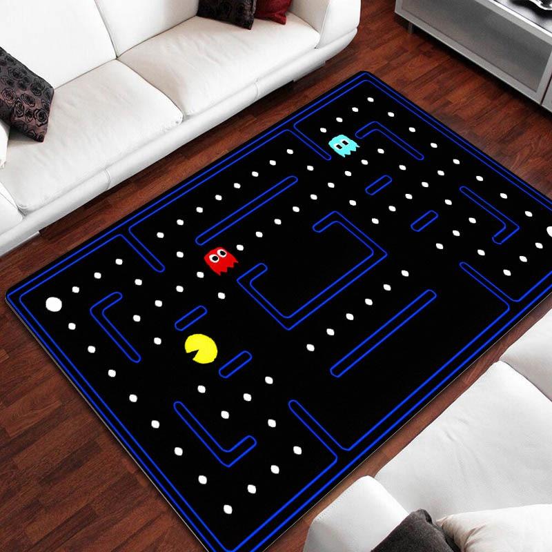 Ковер с мультяшным принтом Pac-Man, детский игровой ковер для гостиной, спальни, красивый ковер, нескользящий коврик, реквизит для фотосъемки