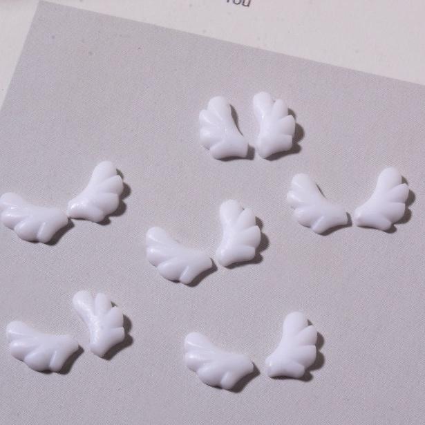 50 шт. левые/правые сращенные крылья ангела, подвески для дизайна ногтей, левые и правые крылья, белая смола, инструменты для украшения ногтей