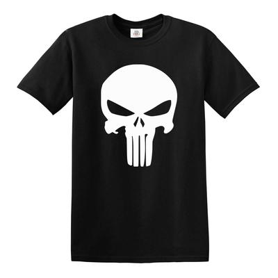Футболка The Punisher 100% Хлопок Мужские Футболки Топ Мужской Смешной Прикол Панк Череп Лицо Антигерой Marvel Футболка топ