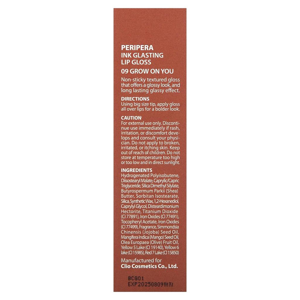 Peripera Ink Glossing Lip Gloss, 09 Grow On You, 0.15 Fl Oz (4.5 Ml)