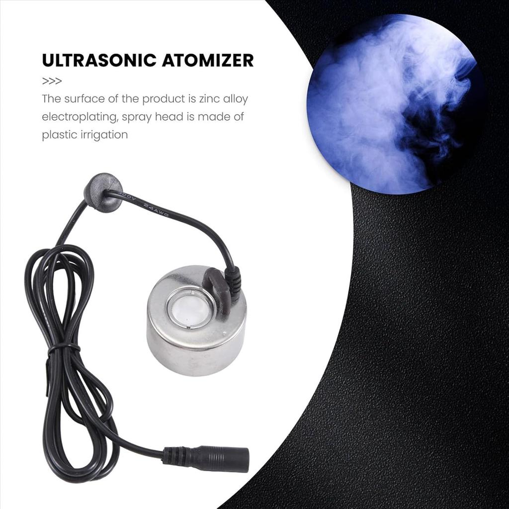 DC 12V Mist Maker Fogger Ideal for Rockery, Fishtank, Birdbath Decor - Indoor Fountain Atomizer Reptile Humidifier Small Automatic Fogger