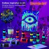 Shuttle Art acrylic paint paint that glows in the dark 12 color set 60ml With UV black light Luminous color Self-luminous neon paint for halloween