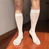 Ультратонкие носки из ледяного шелка для платья, носки в полоску ниже колена, мужские деловые носки, для официальных случаев