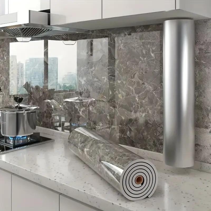 1 Roll of 3D Effect Self Adhesive Marble Tile Sticker Easy To Peel and Paste Wallpaper for Floors Ceilings and Walls Decoration