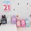 Letter Rabbit Ear Bow Sequin Childrens Backpack Zipper Design Layered Storage