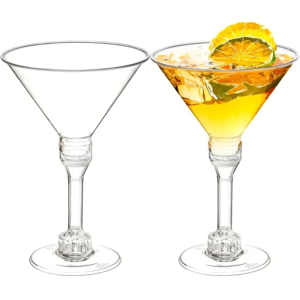 20 Pcs Unbreakable Disposable Wine Glass Clear Goblet Plastic Margarita Glasses  Champagne