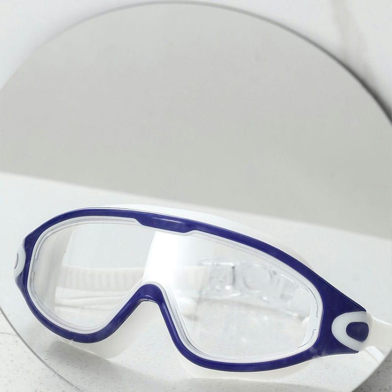 Adult Swimming Glasses Large Frame Diving Mask Soft Eyewear With Earplugs Men Women Water Sports Diving HD Anti-fog Eyewear