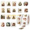 92MF 1000Pcs Holiday Packaging Label Christmas Decorative Sticker Adhesive Wrapping Label for Journal Notebook Packaging