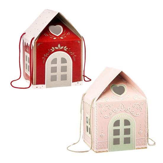 Рождественская Страна Чудес Коттедж Подарочная Коробка Многоразовая Праздничная Упаковка в Тему Домика Декоративная Памятная Коробка Зимнее Украшение для Дома