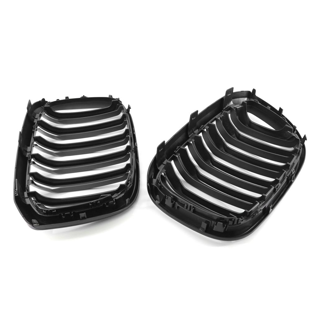 Double Slat Front Kidney Grille Grill Black Replacement for BMW G01 X3 G02 X4 2018-2020