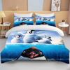 Cute Penguin Bedding 3 Piece Set King Size Double Bed Bedding Set Microfiber or Polyester Duvet Cover Set Kids Bedroom Bed Set