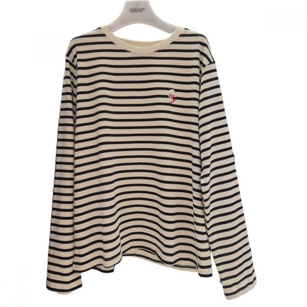Benetton Stripe Round Shirt Batsf6641