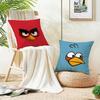 Fun AAngry BirdsS Cushion Cover Breathable and skinfriendly linen pillowcase square removable and washable cushion