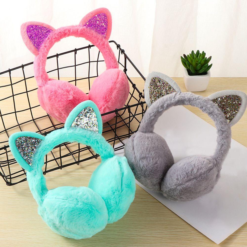 Headband Outdoor Earmuff Women Girls Ear Warmers for Cold Weather Cat Ears Winter Warm Earmuffs