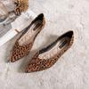Fashion Pointed Toe Leopard Pattern Flats Woman Ballerina Casual Loafers Shallow Soft Bottom Moccasins Shoes Women 2025 Plus Size 34-43
