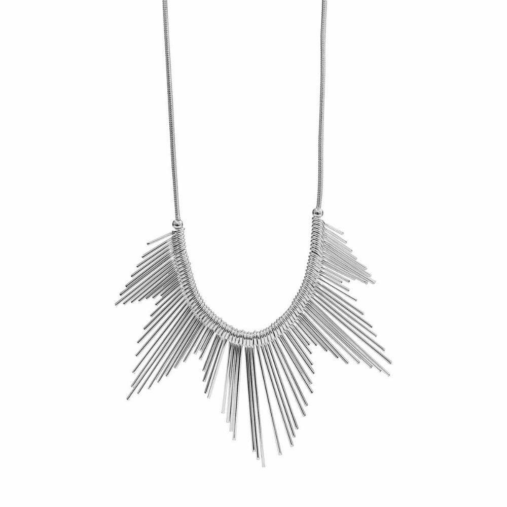 Multi Layer Geometric Necklace Charm Metal Chain Choker Punk Style Metal Line Necklace Women