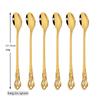 Western 6Pcs Gold Tableware Set Stainless Steel Cutlery Set Long Ice Spoons Dinnerware Tea Coffee Spoon Silverware Set