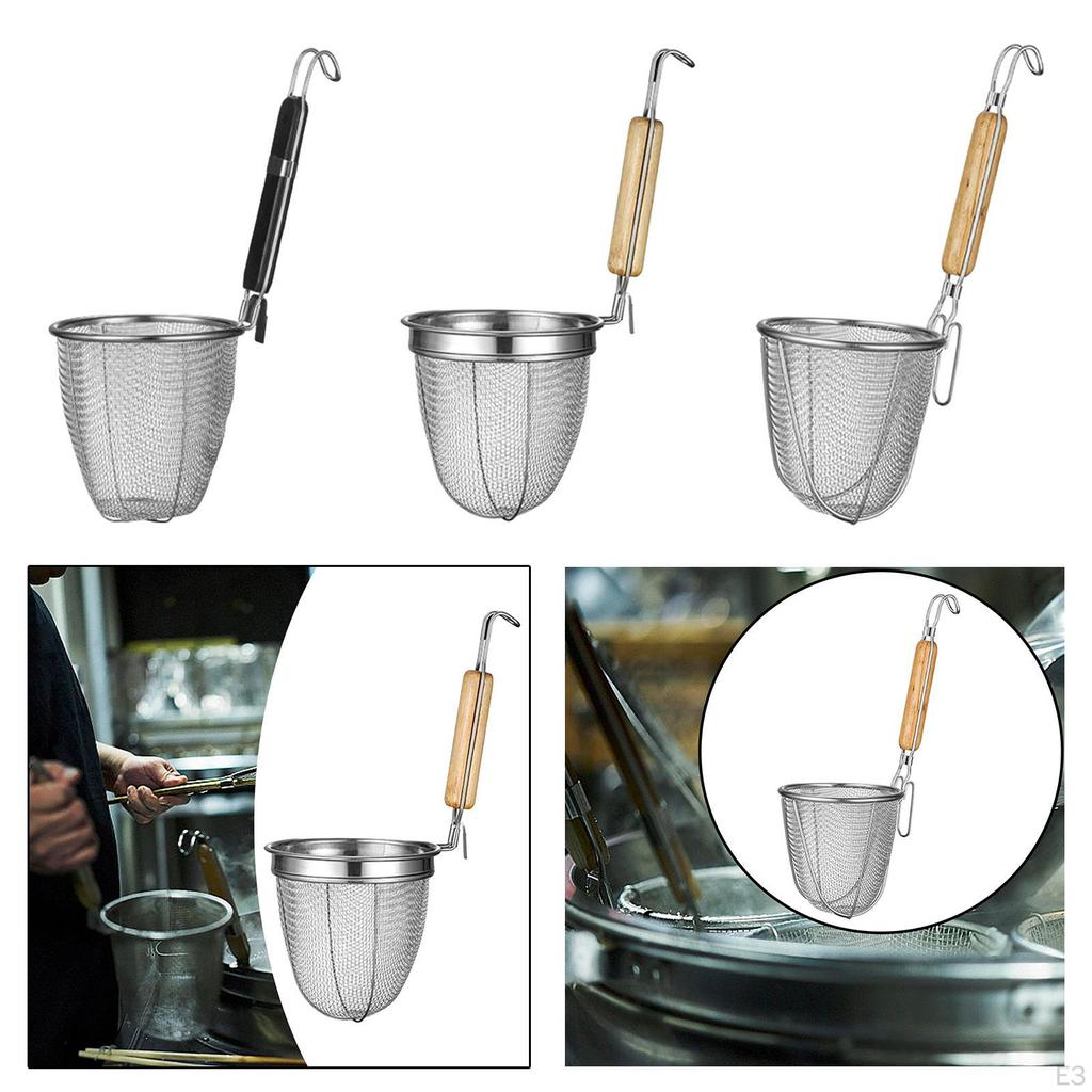 Deep Fryer Basket Pasta Noodle Strainer Mesh Food Dumpling for Onion Rings