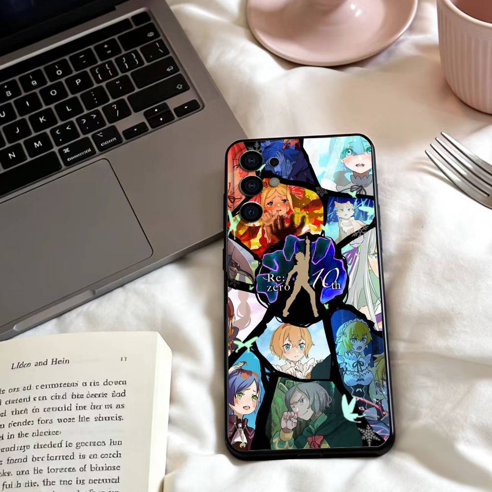 Чехол для телефона Re:Zero. Начни жизнь в другом мире. Для Samsung S25, 24, 23, 22, 30, 21, 10, 9, Ultra, Plus, Lite, FE, 4, 5 G. Мягкий черный чехол
