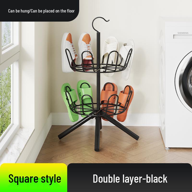 Multi-functional Floor-Standing Shoe Rack with Water Tray and Universal Wheels for Outdoor Balcony Use.