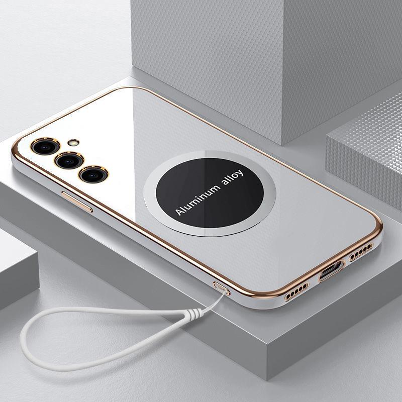 For Samsung Galaxy S25+ Case Samsung S25+ SM-S936B Phone Case Magnetic attraction Plating ShockProof Silicone Back Cover